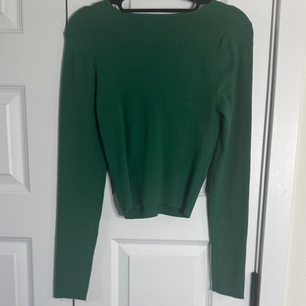 Kendall & Kylie Forest Green Cutout Crop Top - Picture 4 of 4